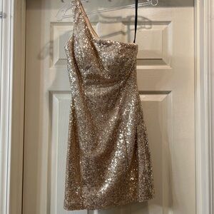 Milano gold sparkly formal dress